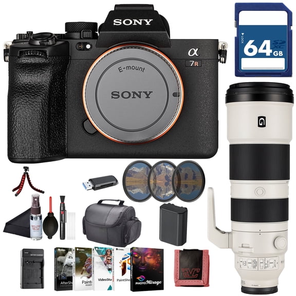 Sony Alpha 7R V Mirrorless Camera Body (ILCE-7RM5/B)  61MP Full-Frame Sensor | AI Autofocus | FE 200-600mm Lens, 64GB Card, Filter Kit, Photo Software, Bag, NP-FZ100 Compatible Battery and More