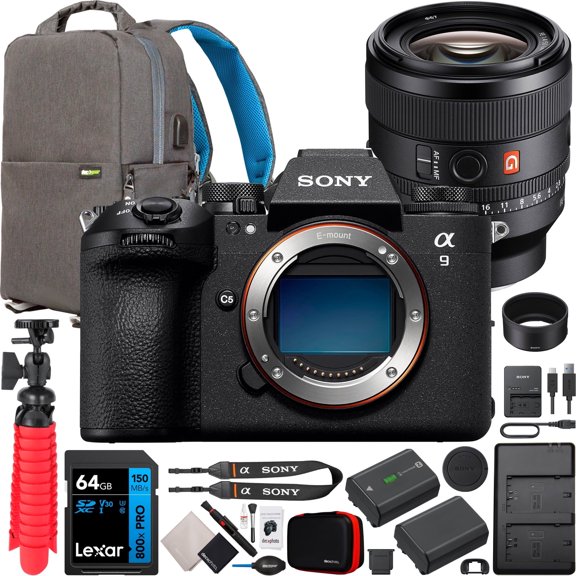 Sony Alpha 9 III Full Frame Mirrorless Interchangeable Lens Camera ILCE-9M3 a9 III Pro Bundle with FE 50mm f/1.4 GM Full-Frame Lens SEL50F14GM + Deco Gear Photography Backpack and Accessories Kit