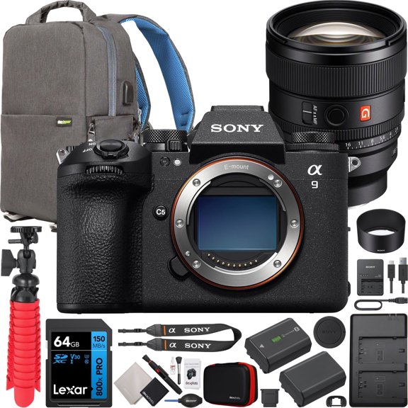 Sony Alpha 9 III Full Frame Mirrorless Interchangeable Lens Camera ILCE-9M3 a9 III Pro Bundle with FE 85mm F1.4 GM II G Master Lens SEL85F14GM2 + Deco Gear Photography Backpack and Accessories Kit