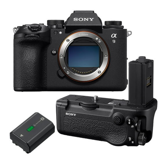 Sony Alpha 9 Mark III Full-Frame Mirrorless Interchangeable Lens Camera Body Bundle with VG-C5 Vertical Grip and NP-FZ100 Rechargeable Battery (3 Items)