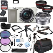 Sony Alpha A6100 Mirrorless Digital Camera with 16-50mm Zoom Lens, 64GB Memory, and 28PC Bundle Kit-International Model