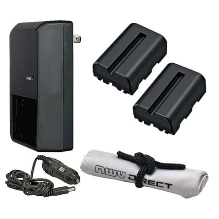 Sony Alpha DSLR-A200 'Intelligent' Batteries (2 Units) + AC/DC Travel Charger + Nwv Direct Microfiber Cleaning Cloth.