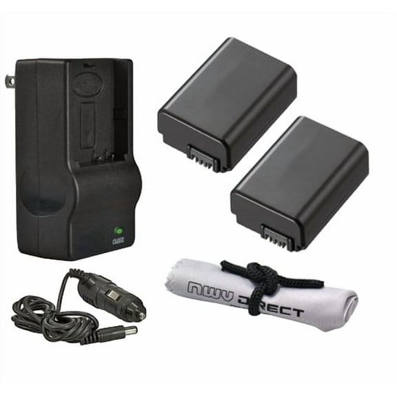 Sony Alpha DSLR-SLT-A33 'Intelligent' Batteries (2 Units) + AC/DC Travel Charger + Nwv Direct Microfiber Cleaning Cloth.