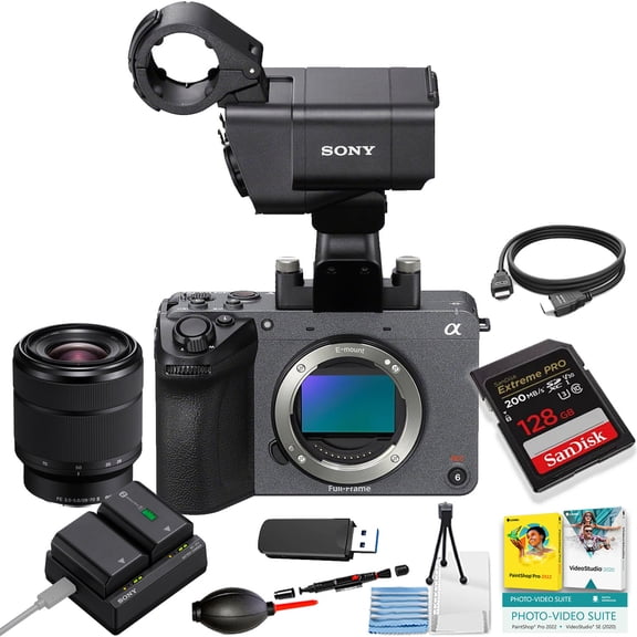 Sony Alpha FX3A Full-Frame Cinema Line Camera with Sony FE 28-70mm f/3.5-5.6 OSS II Lens + 128GB Extreme Pro Memory Card + More (International Model)