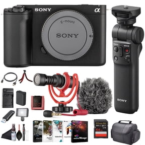 Sony Alpha ZV-E1 Full-frame Vlog Mirrorless Lens Camera Black ILCZVE1/B, Sony GP-VPT2BT Grip Black, Case, 64GB Card, NP-FZ100 Compatible Battery, LED Light, Corel Photo Software, and More
