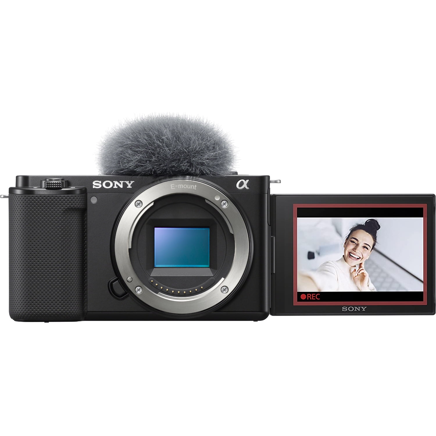 Sony Alpha ZV-E10 APS-C Interchangeable Lens Mirrorless Vlog Camera, Black Body Only