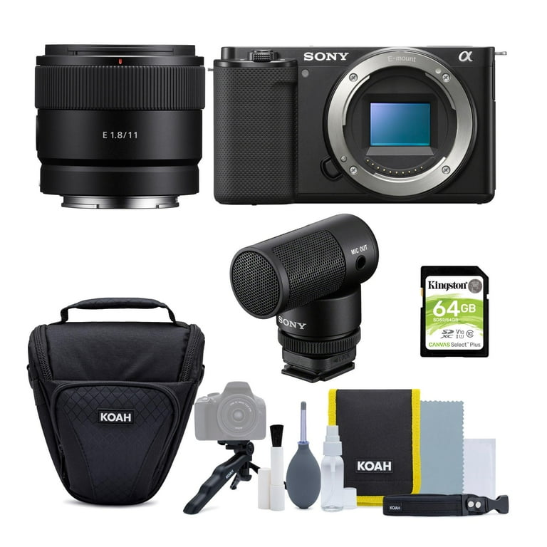 Sony Alpha ZV-E10 APS-C (Black) with 11mm F1.8 Lens and