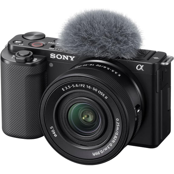 Sony Alpha ZV-E10 - APS-C Interchangeable Lens Mirrorless Vlog Camera Kit - Black, ZVE10KB(International Model)