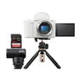 thumbnail image 1 of Sony Alpha ZV-E10 II Content Creators’ Camera Body Only (White) Bundle with Vlogger Shotgun Microphone, Joey Mini Extendable Tripod with Built-In Phone Mount, and SDXC UHS-I Memory Card (4 Items), 1 of 7