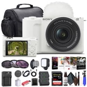 Sony ZV-E10 II Mirrorless Camera with 16-50mm Lens, White, 64GB Card, Camera Bag, 2 Batteries, Charger and Card Reader