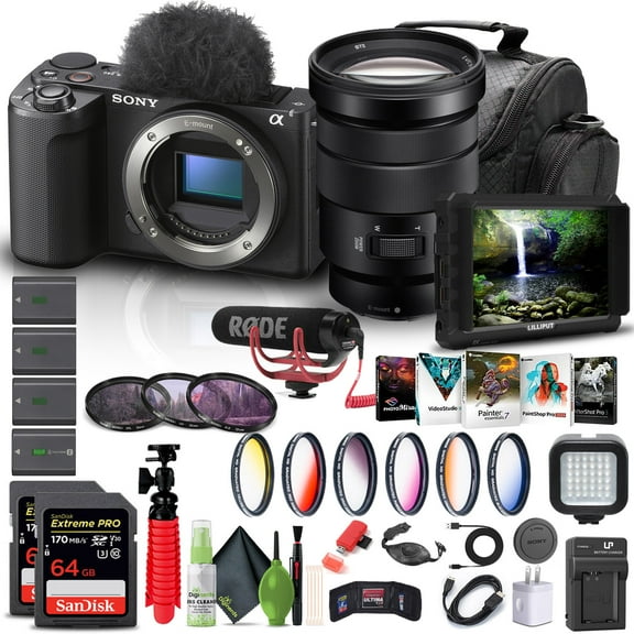 Sony Alpha ZV-E10 II Mirrorless Camera Body with 18-105mm Lens + Creator Kit (International Model)