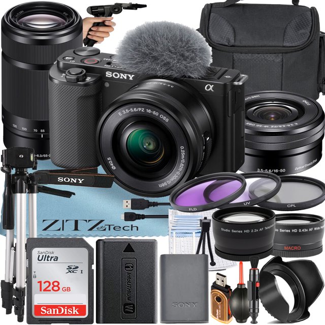 Sony Alpha ZVE10 Mirrorless Vlog Camera with 1650mm Lens + 55210mm