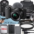 thumbnail image 1 of Sony Alpha ZV-E10 Mirrorless Vlog Camera with 16-50mm Lens + 55-210mm Lens + 32GB Memory Card + Tripod + Case + ZeeTech Accessory Bundle (Black), 1 of 11