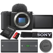 Sony Alpha ZVE10 II - APS-C Interchangeable Lens Mirrorless Content Creators’ Camera - Black - Body Only (Value Bundle)