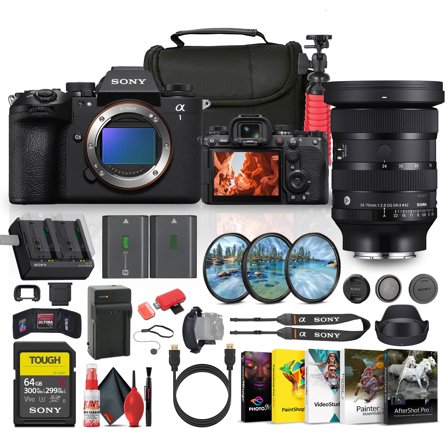 Sony Alpha a1 II Full-Frame Interchangeable Lens Mirrorless Camera (ILCE-1M2) + Sigma 24-70mm Art Lens + 64GB Memory Card + More(International Model)