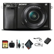 Sony Alpha a6000 Mirrorless Camera Black with 16-50mm and 55-210mm Lenses, 24MP Bundle Professional kit with essential accessories International Model
