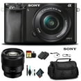 thumbnail image 1 of Sony Alpha a6000 Mirrorless Camera (Black) with 16-50mm and Sony FE 85mm Lens, 24MP Bundle Professional kit with essential accessories (International Model), 1 of 5