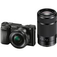 thumbnail image 1 of Sony Alpha a6000 Mirrorless Interchangeable-Lens Camera with 16-50mm and 55-210mm Lens - Black, 1 of 6
