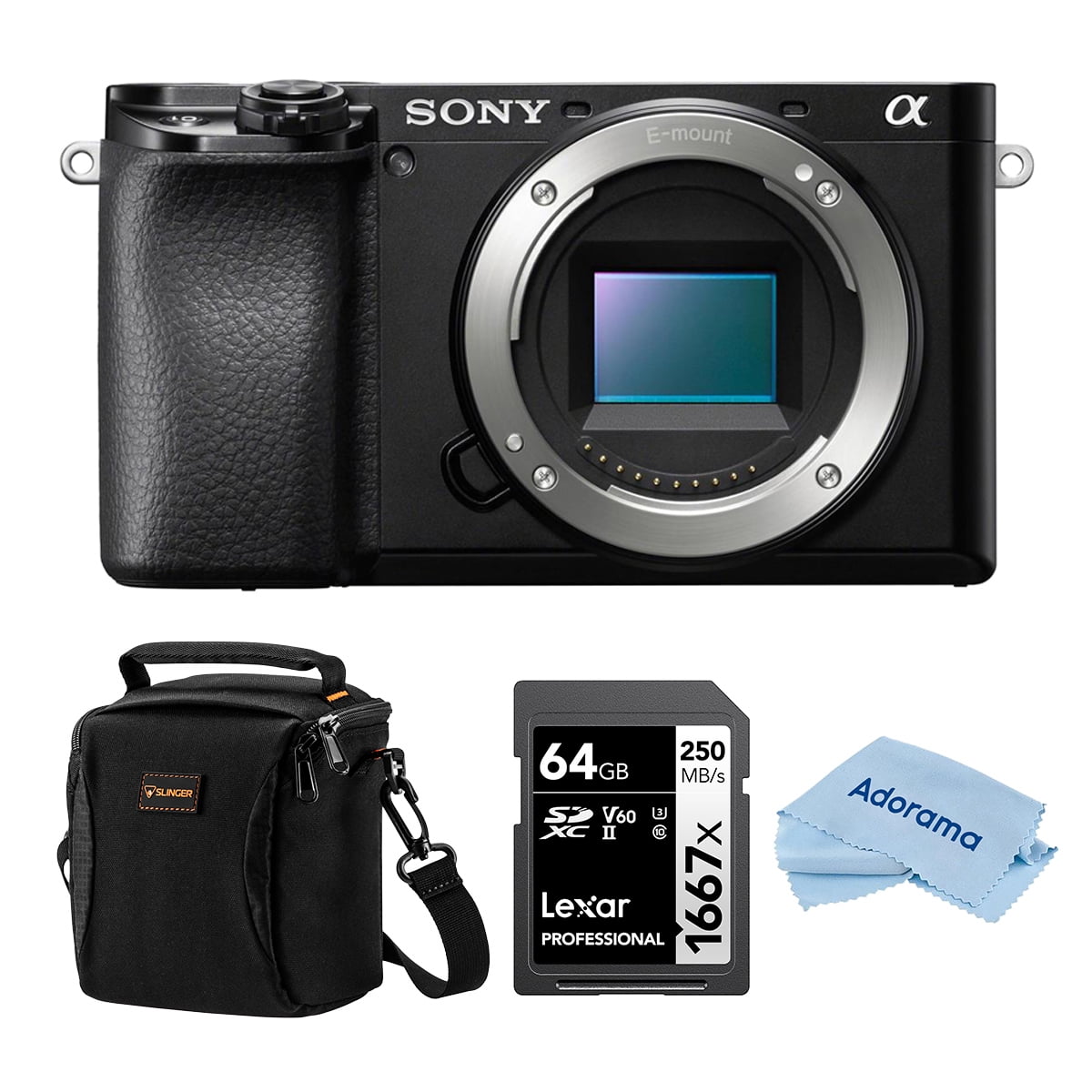 Sony Alpha a6100 Mirrorless Camera, Bundle with 64GB SDXC Memory