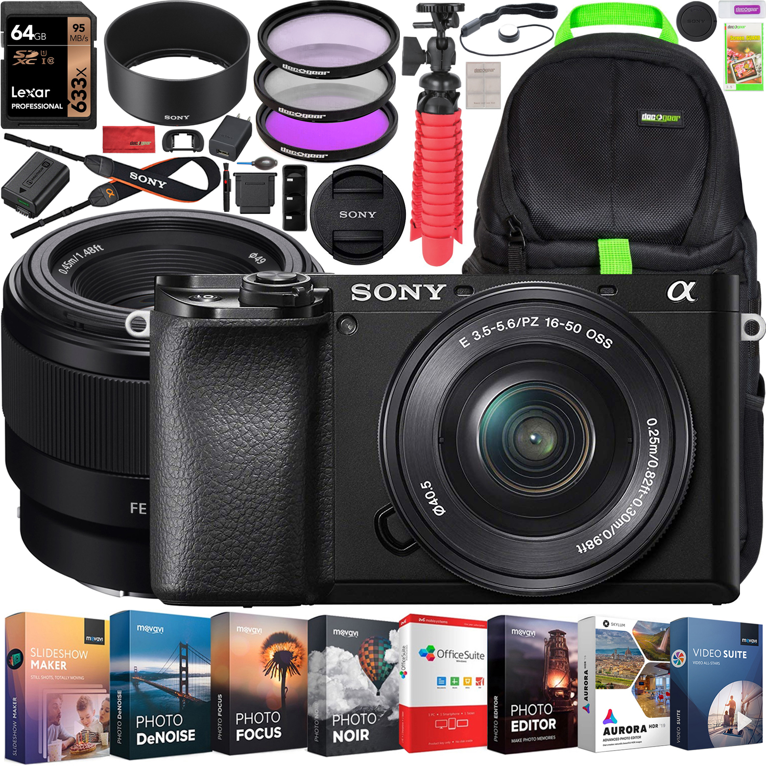 Sony Alpha a6100 Mirrorless Digital Camera Body with 2 Lens 1650mm and
