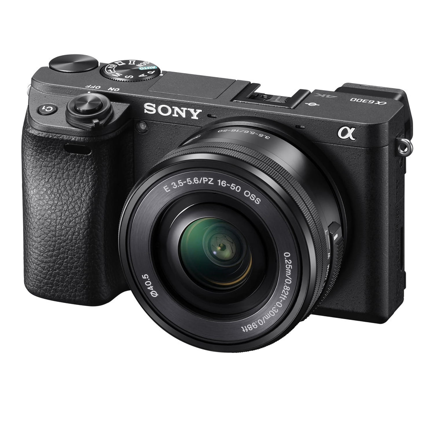 Sony Alpha a6300 Mirrorless Camera with 16-50mm Lens, Black + 64GB