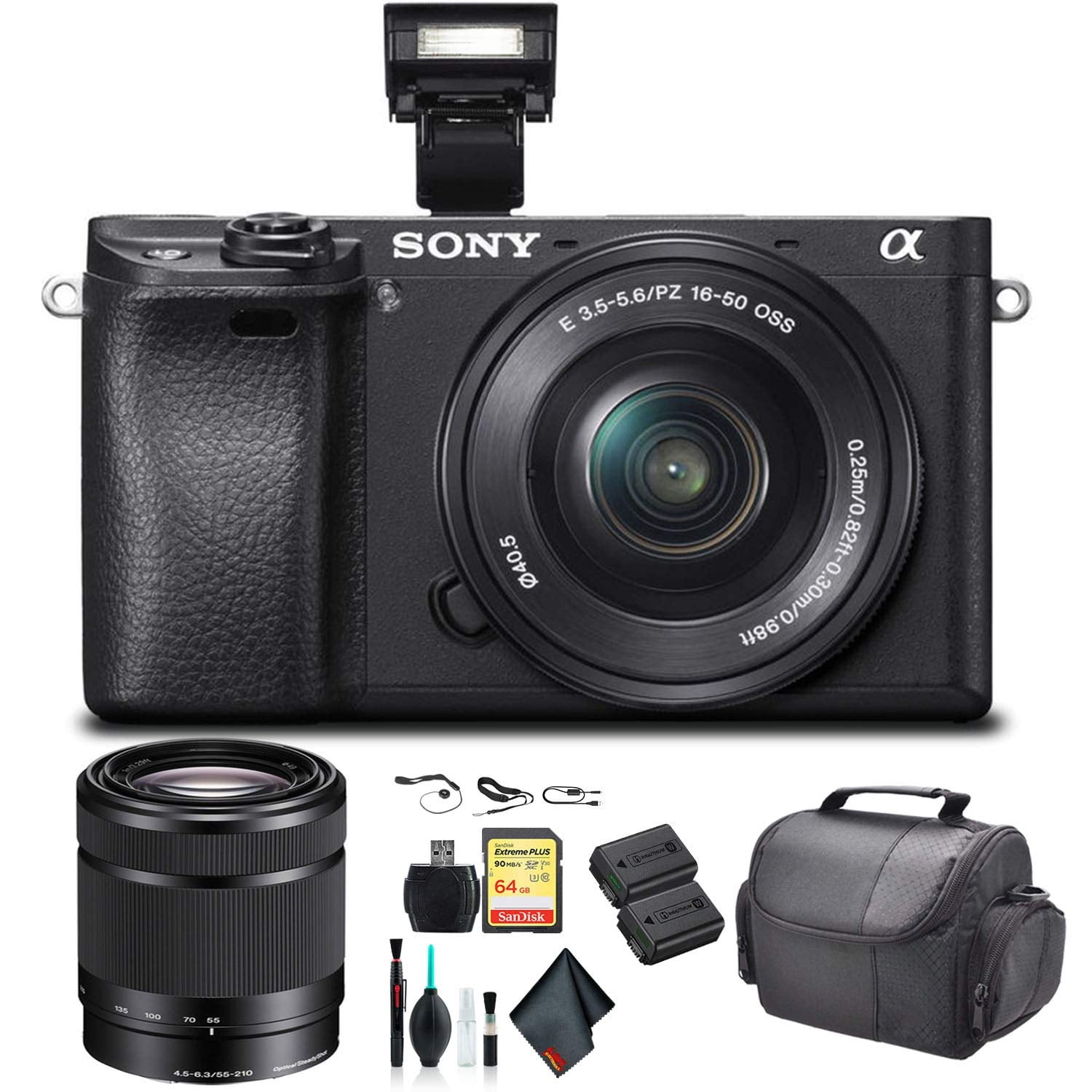 Sony α6300（E 16-50mm、E 55-210m） Sony Alpha a6300 Mirrorless Camera with 16-50mm & 55-210mm Lenses