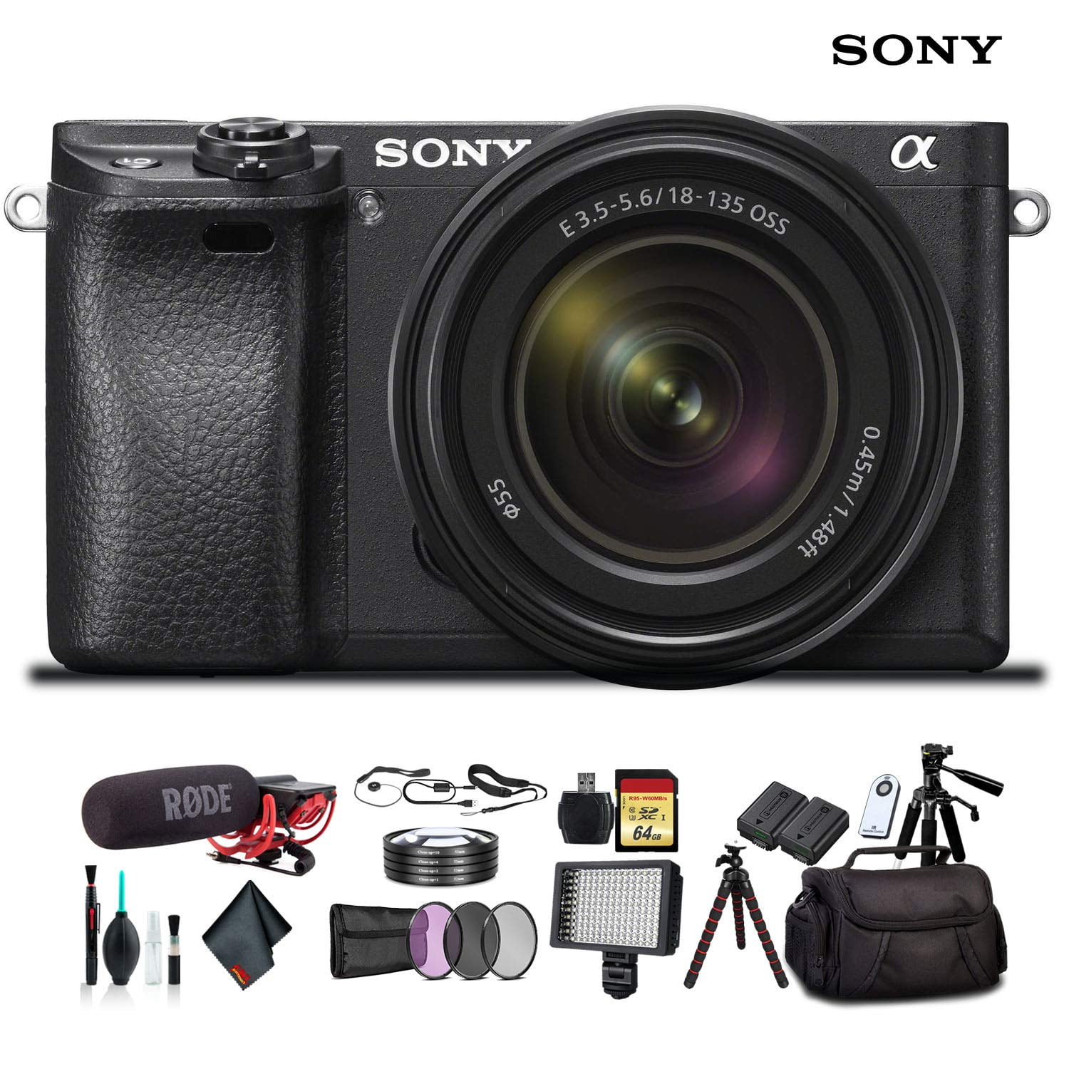 Sony Alpha a6300 Mirrorless Camera with 18-135mm Lens With Soft 