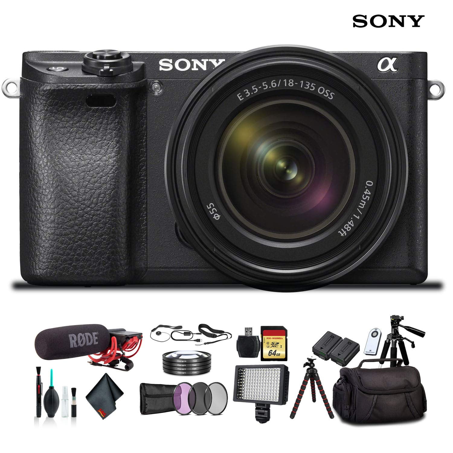 SONY α6300 Sony Alpha a6300 Mirrorless Camera with 18-135mm Lens Black ILCE
