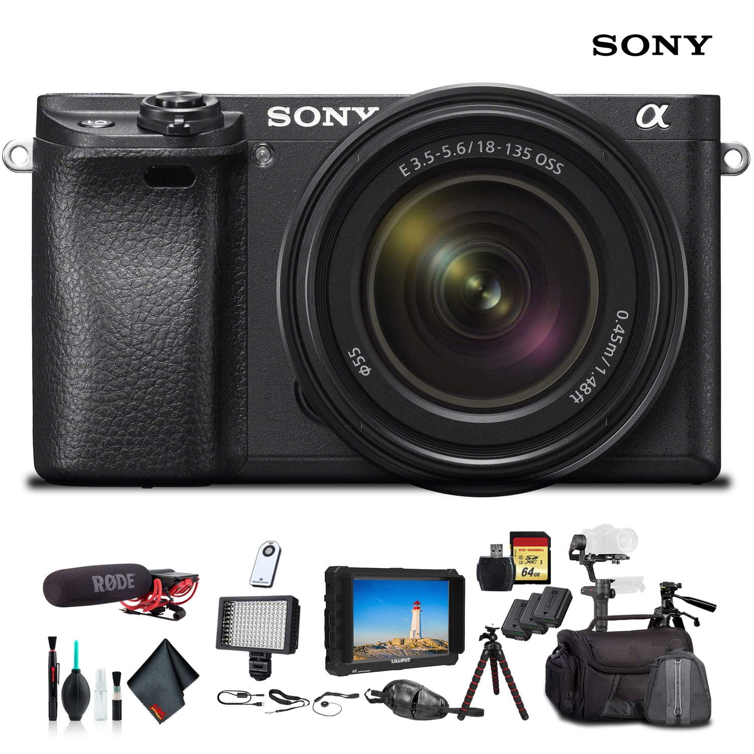 Sony Alpha a6300 Mirrorless Camera with 18-135mm Lens With Soft