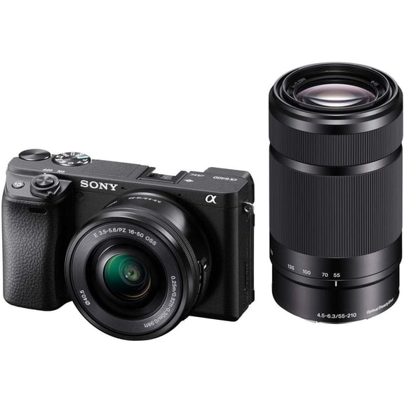 Sony Alpha a6400 Mirrorless Camera, Double Zoom Lens Kit, Black (International Version)