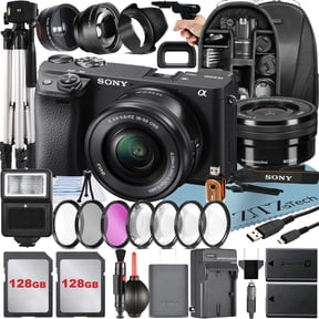 Sony Alpha a6400 Mirrorless Digital Camera with 16-50mm Lens + 2 Pack 128GB Card + Backpack + ZeeTech Accessory Bundle (International Version)