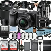 Sony Alpha a6400 Mirrorless Digital Camera with E PZ 16-50mm + E 55-210mm OSS Lens + 2 Pack SanDisk 32GB Card + Backpack + ZeeTech Accessory Bundle