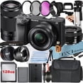 thumbnail image 1 of Sony Alpha a6400 Mirrorless Digital Camera with E PZ 16-50mm + E 55-210mm OSS Lens + 128GB Card + Telephoto + ZeeTech Accessory Bundle (International Version), 1 of 11
