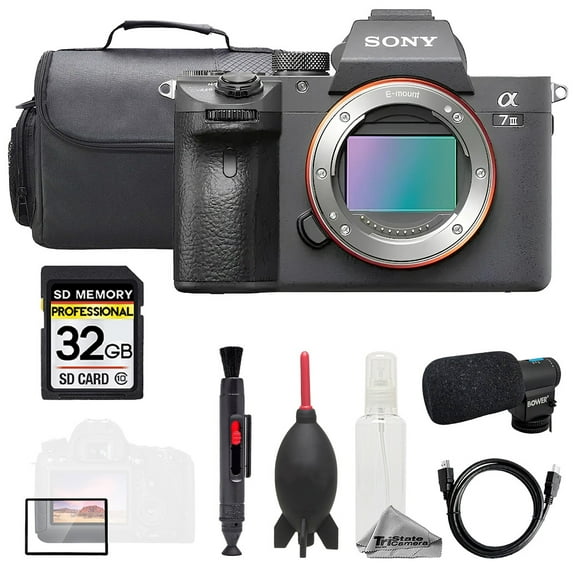 Sony Alpha a7 III (Body) + Mic + 32GB + Bag+ Screen Protector- Basic Kit (International Version)