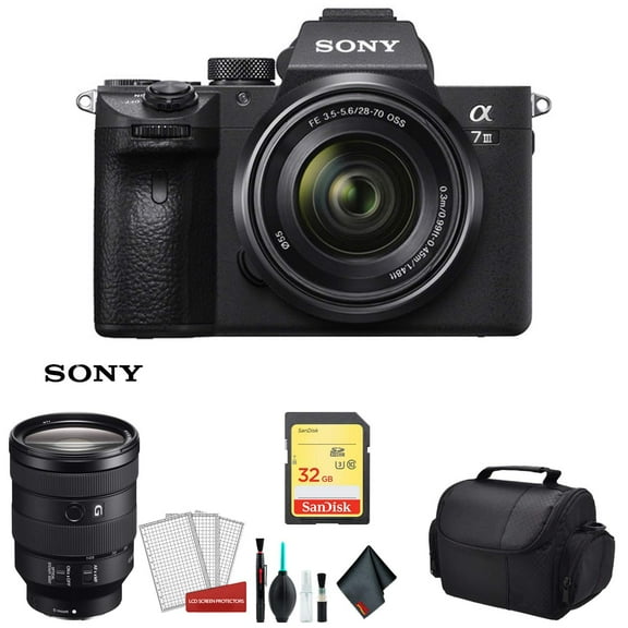 Sony Alpha a7 III Full Frame Mirrorless Digital Camera with 28-70mm Lens with Sony FE 24-105mm F/4G OSS Lens & More - Bundle Kit(International Model)