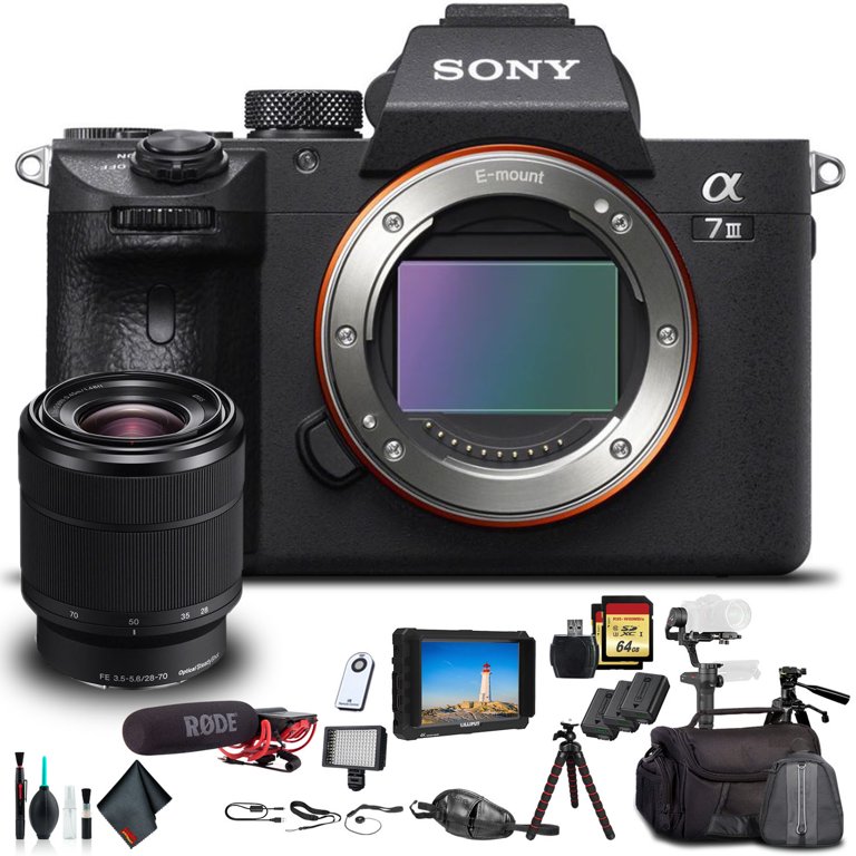 Sony Alpha a7 III Mirrorless Camera W/ 28-70mm Lens, 2x Extra
