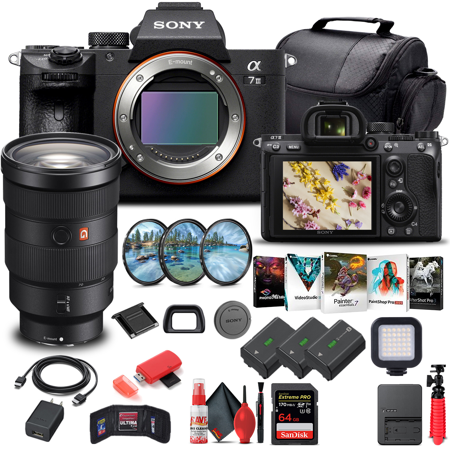 Sony Alpha a7 III Mirrorless Camera W/ Sony FE 24-70mm Lens - Advanced Bundle - image 1 of 7