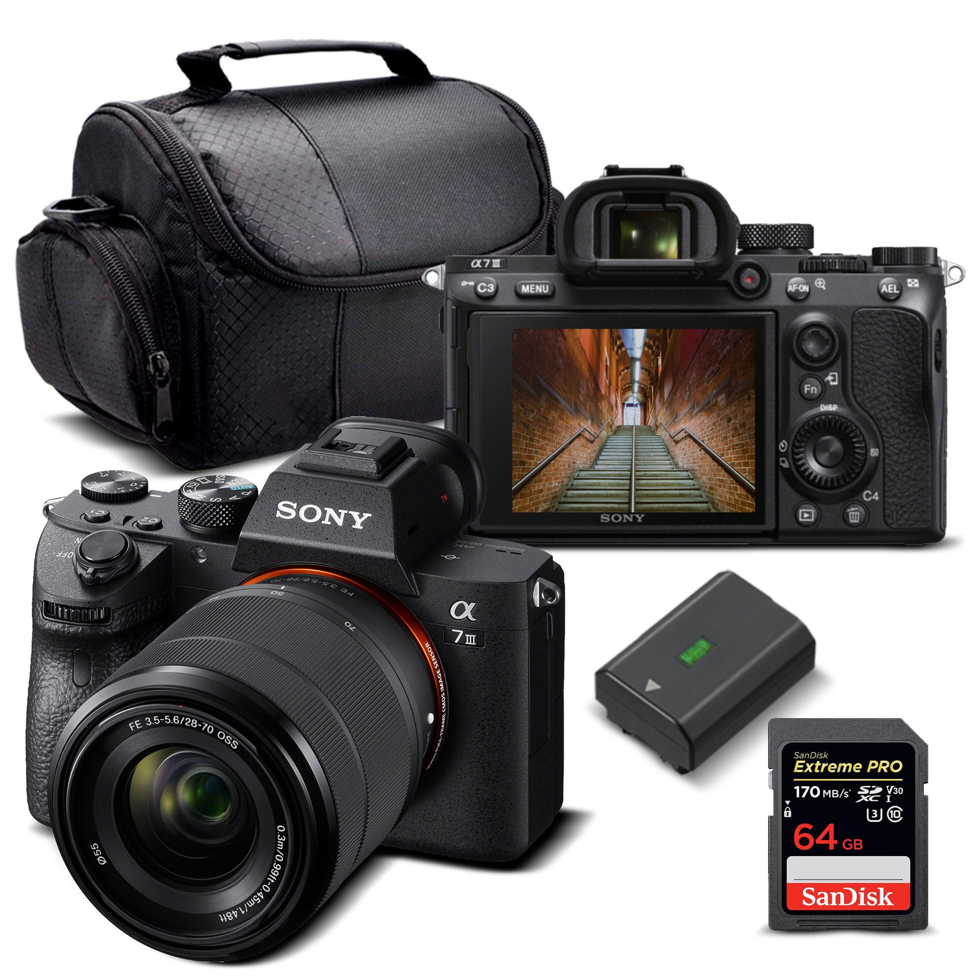 Sony Alpha a7II Mirrorless Digital Camera Bundle with 28-70mm f/3.5-5.6  Lens and 64GB SD Card (2 Items)