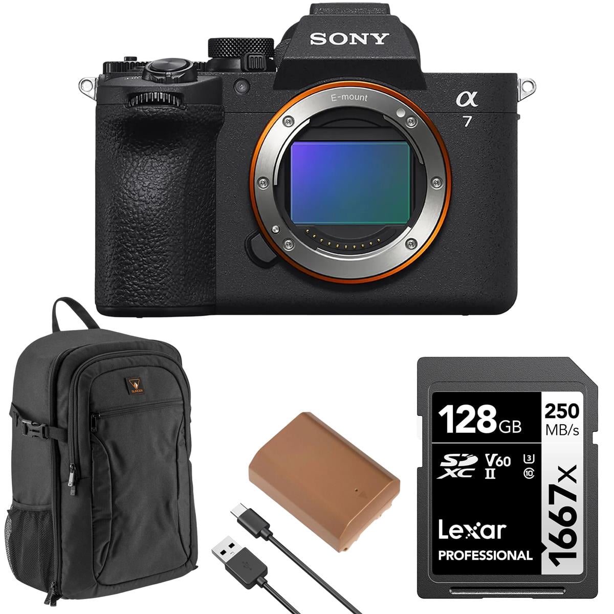 Sony Alpha a7 V Mirrorless Camera w/ LEXR 128GB SDXC UHS-II/U3, SLINGER ...