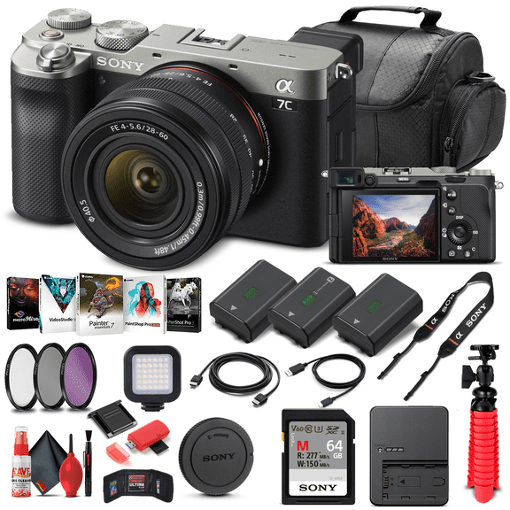 Sony Alpha a7C Mirrorless Camera W/ 28-60mm Lens ILCE7CL/S - Advanced Bundle(International Model)