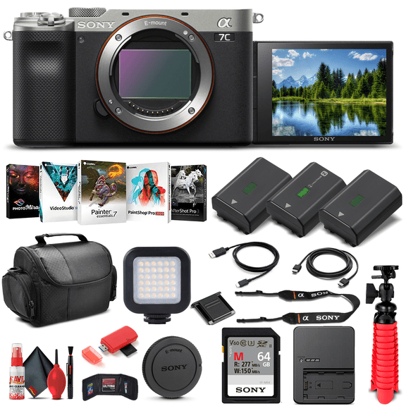 Sony Alpha a7C Mirrorless Digital Camera (Body Only, Silver) (ILCE7C/S) - Advanced Bundle(International Model)