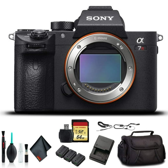 Sony Alpha a7R III Mirrorless Camera (ILCE7RM3/B) with 64GB Card, Soft Bag, Extra Battery, Card Reader and Cleaning Kit (International Model)