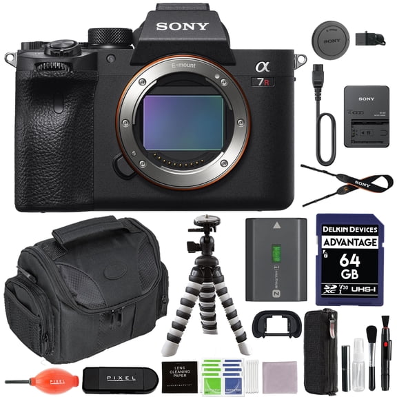 Sony Alpha a7R IV A (ILCE-7RM4A) (Latest Model) Mirrorless Digital Camera Bundle with 64GB SDXC Card, Flexible Tripod, Gadget Bag + More | Sony a7R4A