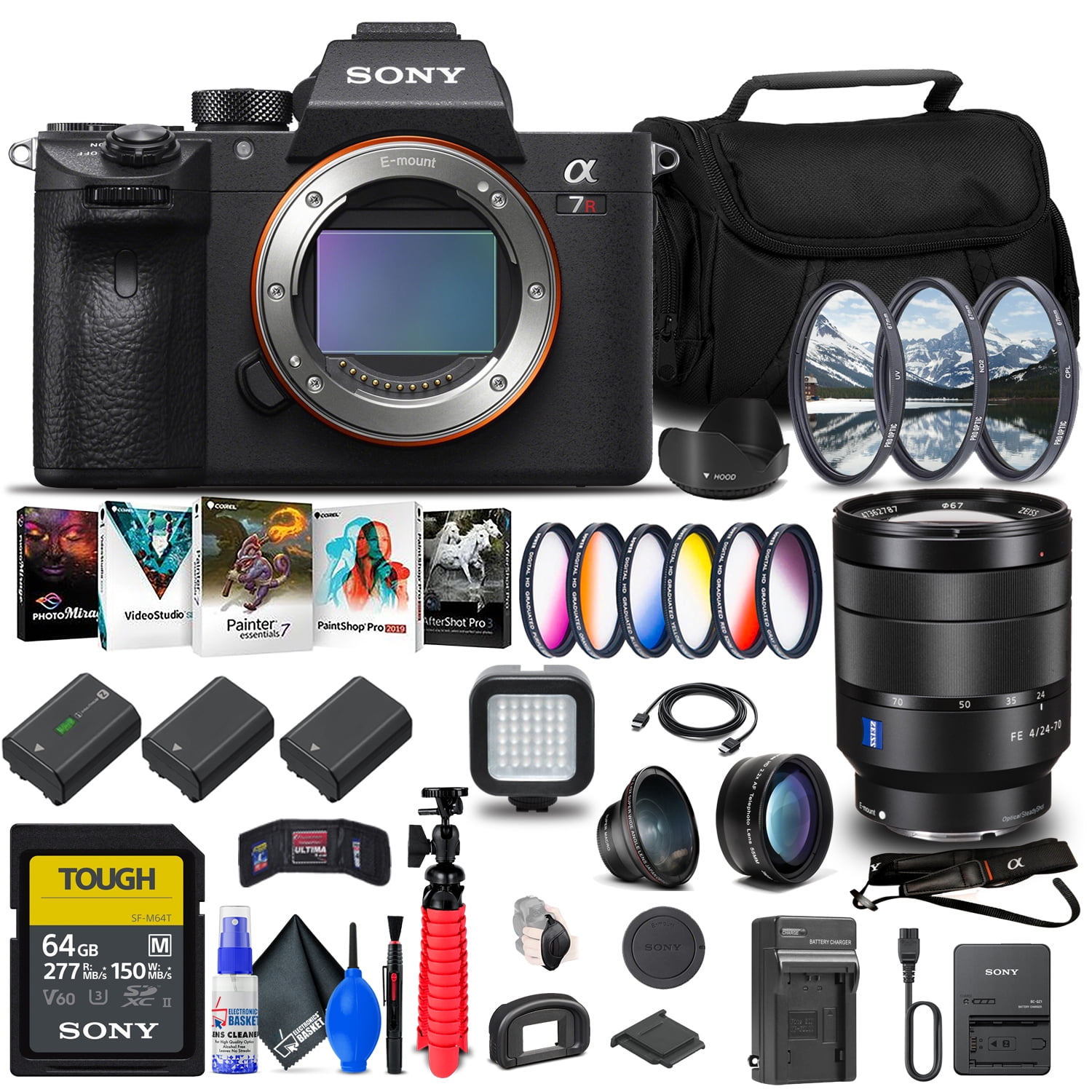 Sony Alpha a7R IVA Mirrorless Camera + Sony FE 2470mm f4 Lens Advanced Bundle
