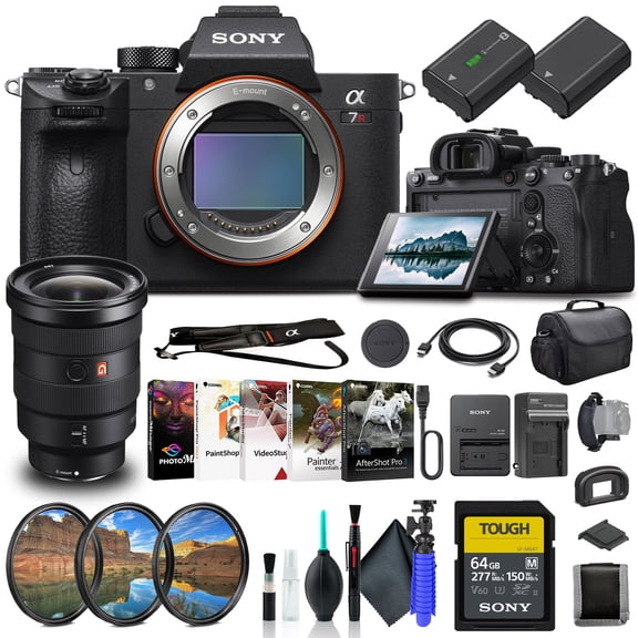 Sony Alpha a7R IVA Mirrorless Digital Camera Body Only ILCE7RM4A/B, Sony FE 16-35mm Lens, 64GB Memory Card, Corel Photo Software, Case, NP-FZ100 Compatible Battery, External Charger, and More