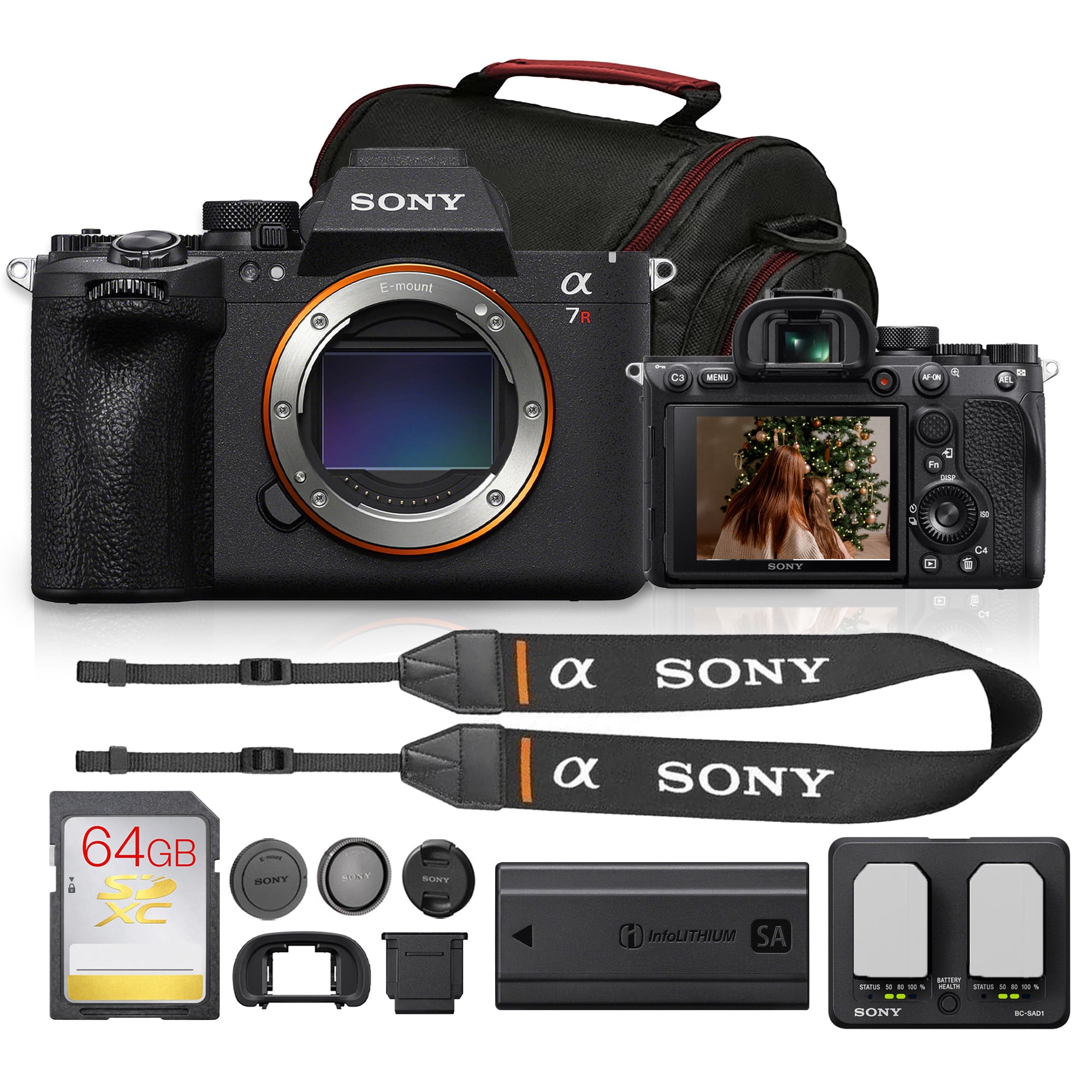 Sony Alpha a7R VI ILCE-7RM6/B Mirrorless Camera | 66.8MP Full Frame, 8K 30p Video, 4K 120p, AI Subject Tracking, 30fps Burst, 8.5-Stop IBIS + 64GB Card + Camera Bag