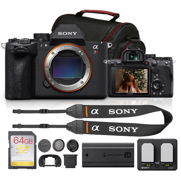 Sony Alpha a7R VI ILCE-7RM6/B Mirrorless Camera | 66.8MP Full Frame, 8K 30p Video, 4K 120p, AI Subject Tracking, 30fps Burst, 8.5-Stop IBIS + 64GB Card + Camera Bag