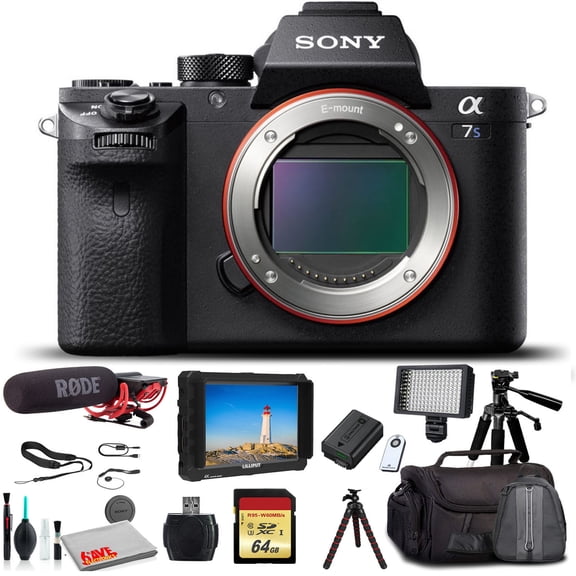 Sony Alpha a7S II Mirrorless Camera + Tripod, Mic, LED Light & 64GB Card Bundle (International Model)