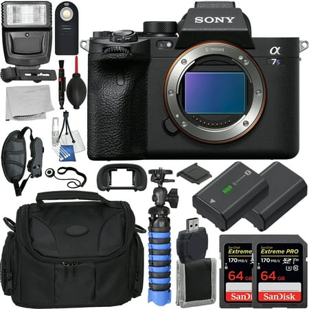 Sony Alpha a7S III Mirrorless Digital Camera (Body Only) with Loaded Accessory Bundle - Includes: 2x SanDisk Extreme PRO 64GB Memory Cards, Replacement Battery, Water Resistant Gadget Bag & More
