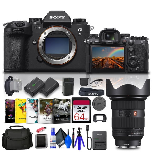 Sony Alpha a9 III Mirrorless Camera - 24.6MP Full Frame Global Shutter (ILCE-9M3) + Sony FE 24-70mm Lens + 64GB Memory Card + Filter Kit + Bag + NP-FZ100 Compatible Battery + More